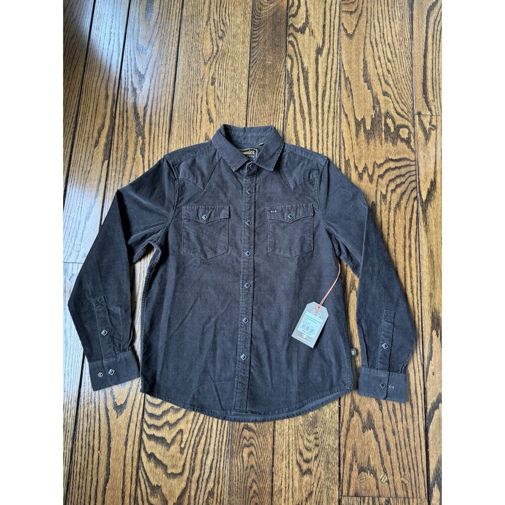 NWT Howler Brothers Black Banning Corduroy Snap Shirt Men's Small